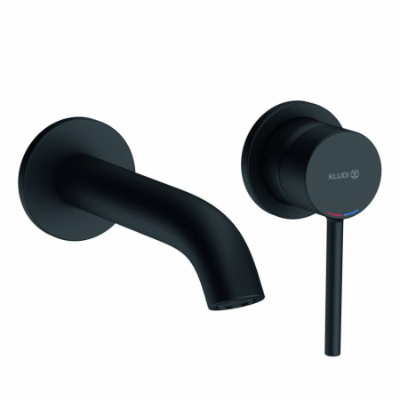Смеситель для раковины/умывальника KLUDI BOZZ встраиваемый, однорычажный, неповоротный, длина излива 180 мм, латунь, цвет черный матовый 382443976