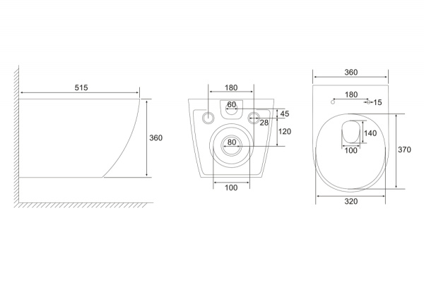 Унитаз подвесной ABBER Ultra 515х360х360 мм цвет белый, горизонтальный (прямой) выпуск, смыв каскадный, с ультратонким ободком, система антивсплеск, с сиденьем микролифт, дюропласт AC1301