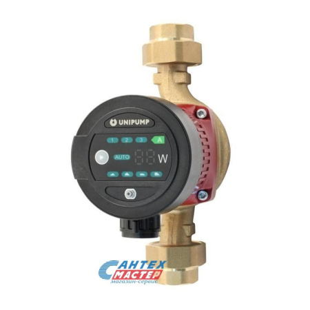 Насос циркуляционный Unipump LPA 25-60 B, D25 мм, L130 мм, 2.4 м³/ч, напор 6 м, 10 бар, 0.045 кВт, 220 В, с гайками, повышающий давление, для систем отопления частных домов, квартир