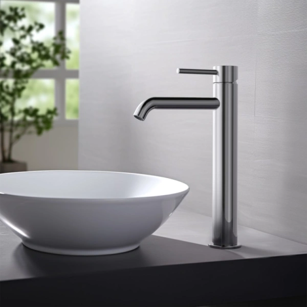 Смеситель для раковины/умывальника Aquatek Европа однорычажный, неповоротный, фиксированный, высокий, излив длина 166 мм высота 214 мм латунь, цвет хром