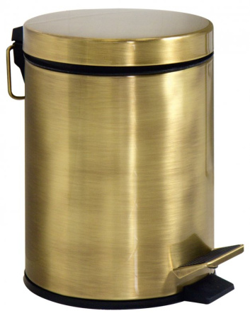 Ведро для мусора Cezares Olimp с педалью, с крышкой, 5.3 л, напольное, латунь, форма круглая, для туалета/ванной/кухни, цвет бронза