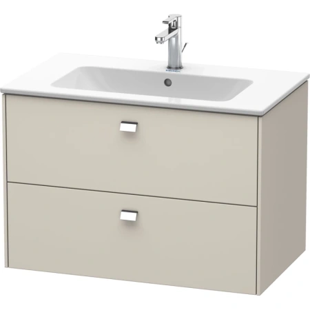 Тумба под раковину Duravit Brioso, 82х47,9x55,3 см, подвесная, 2 выдвижных ящика, ДСП, цвет: серо-коричневый/хром, шкафчик навесной, механизм доводчика, прямоугольная, правая/левая, в ванную комнату