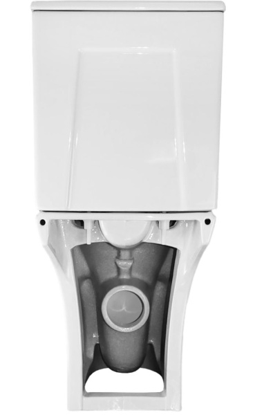 Унитаз-компакт Azario FRETTA ROUND, белый, горизонтальный (в стену) выпуск, напольный, с сиденьем микролифт, дюропласт, безободковый AZ-7121A