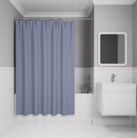 Шторка Iddis Base полиэстер, цвет серый с тонким узором, 2000x2400 мм покрытие водоотталкивающее BD03P24i11