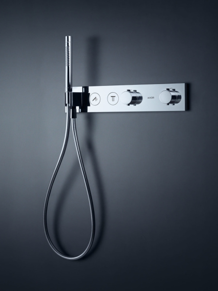 Смеситель для душа Axor ShowerSolutions Select 460/90, термостатический, для 2 потребителей, скрытого/настенного монтажа, без излива/шланга/лейки, прямоугольный, латунный, цвет хром, с термостатом, встроенный/встраиваемый/термостатный