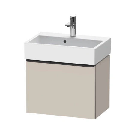 Тумба под раковину Duravit D-Neo, 58,4х37,2х44 см, подвесная, 1 выдвижной ящик, ДСП, цвет: серо-коричневый, шкафчик навесной, прямоугольная, правая/левая, в ванную комнату