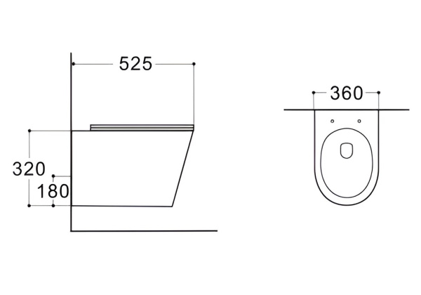 Унитаз подвесной Aquatek Вега, серый матовый, горизонтальный (в стену) выпуск, с быстросъемным сиденьем микролифт, дюропласт, безободковый, под скрытый бачок