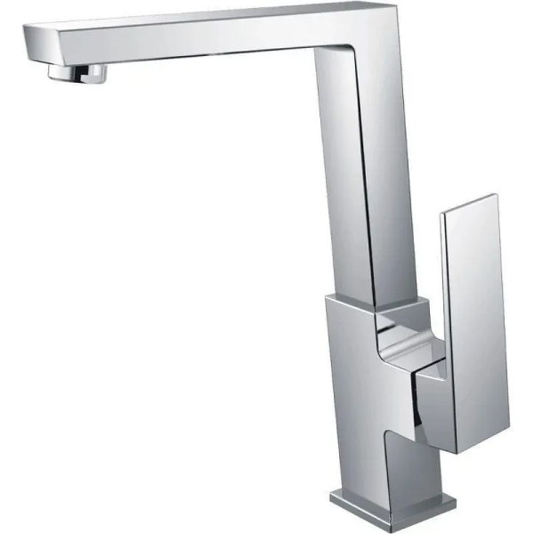 Смеситель для кухни/мойки HAIBA однозахватный, поворотный, латунный, с высоким изливом, длина 204 мм, латунь, цвет хром