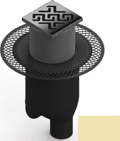 Сливной трап Berges Platz Antik 100х100 вертикальный выпуск слив, S-сифон D50/105мм Н30/80мм, цвет бронза