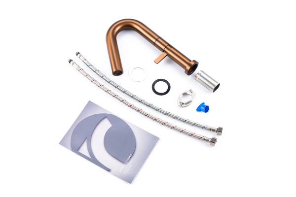 Смеситель для раковины/умывальника Knotlor Elixir, однорычажный, поворотный, керамический, длина излива 138 мм, нержавеющая сталь, цвет бронза матовый