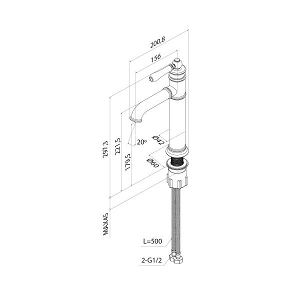 Смеситель для раковины/умывальника IDDIS Oxford однорычажный, неповоротный, фиксированный, высокий, длина излива 156 мм высота 180 мм латунь, цвет хром глянцевый OXFSB01i01