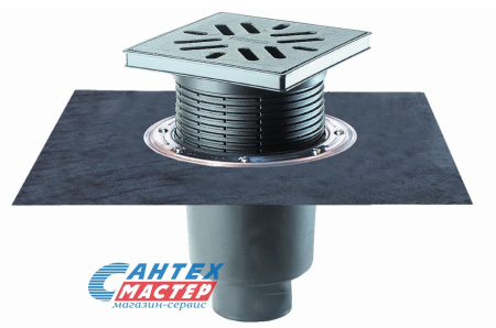 Дворовый трап Ду110 с сифоном, с вертикальным выпуском, HL 616HW/1