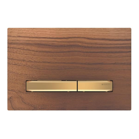 Кнопка смыва Geberit Sigma50, латунь, черный орех. сплав цинка, клавиша управления для сливного бачка, инсталляции унитаза, двойная, механическая, панель, универсальная, размер 24,6х16,4х1,3 см