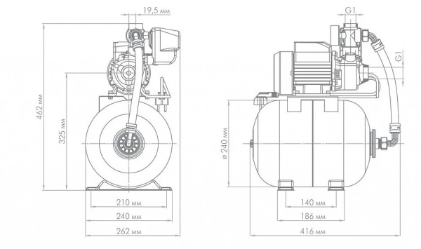 Насосная станция Джилекс Вихревик 40/40 Ч-14, корпус чугун, гидроаккумулятор 14 л, 4018