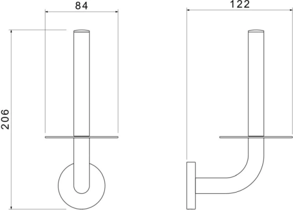Держатель для туалетной бумаги Aquatek Оберон без крышки, цвет матовый черный, настенный, нержавеющая сталь/латунь, форма округлая, для туалета/ванной, для запасного рулона