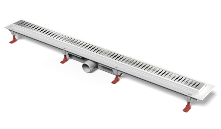 Водоотводящий желоб MCH CH650/50BN Basic 650 мм, глянцевый хром, пластиковый, с рамкой из нерж.стали с боковым сливом D 50