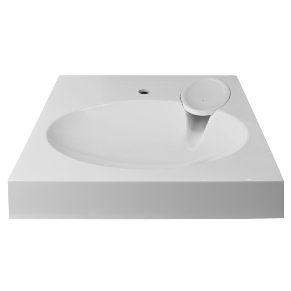 Раковина/умывальник Azario Elegance NEW, 60х60х10см, подвесная, квадратная, литьевой мрамор, цвет белый, с отверстием под смеситель, слив-перелив, умывальник