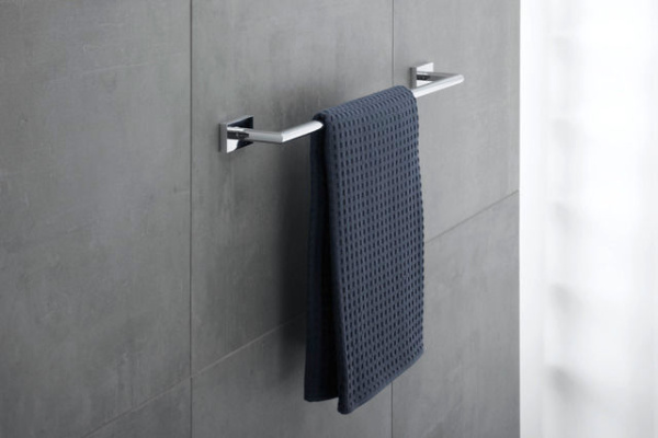 Полотенцедержатель Duravit Karree, одинарный, настенный, неповоротный, 60 см, металлический, форма округлая, для полотенец, в ванную/туалет/душевую кабину, цвет хром, к стене