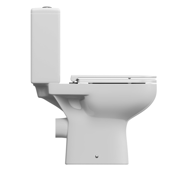 Унитаз компакт Cersanit COLOUR Clean On 011 3/5 DPL EO, белый, нижний (с права) выпуск, напольный, с микролифтом, с крышкой (сиденье) ДЮРОПЛАСТ, безободковый