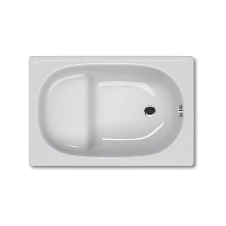Ванна Koller Pool 105x70 см, стальная, без отверстия под ручки, (без ножек, без ручек), с сиденьем, цвет- белый, эмалированная, без антискольжения, пристенная/встраиваемая