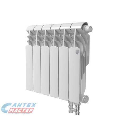 Радиатор отопления Royal Thermo Vittoria Super 500 VDR (4 секций) биметаллический, нижнее правое подключение, для квартиры, дома, водяные, мощность 700 Вт, настенный, батарея, белый (Роял Термо)