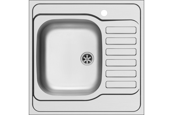 Мойка Pyramis International 60х60х18 см накладная, сатин, левая, нержавеющая сталь 102991301