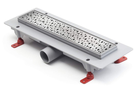 Водоотводящий желоб MCH CH 450 S Square с решеткой нерж, 450х60х1,5 гидрозатвор + с сухим затвором, трап линейный для душа в полу, под плитку, сливной душевой лоток