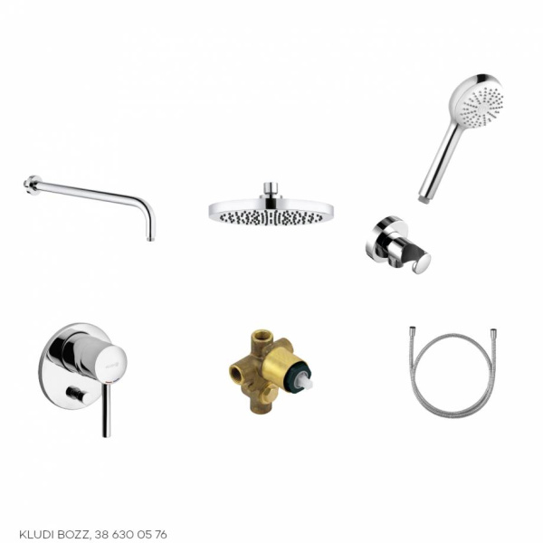 Комплект для ванны/душа KLUDI BOZZ душевой комплект, керамический, хром, 7 в 1 внутренний (скрытый монтаж) 386300576