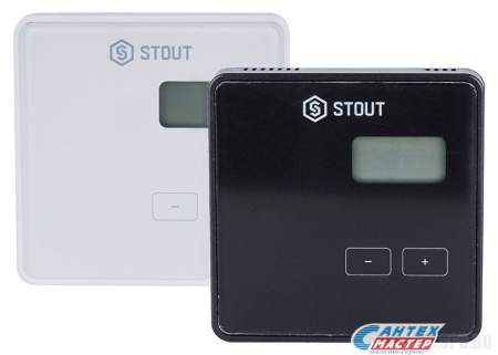 Терморегулятор STOUT Tech R-10 B беспроводной (черный), комнатный, для систем электрического теплого пола, термостат электронный, программируемый, с жк дисплеем, аналоговый, температуры, с таймером, для инфракрасного, кабельного теплого пола
