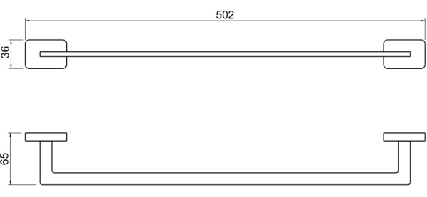 Полотенцедержатель Aquatek Либра одинарный, 450 мм настенный, неповоротный, нержавеющая сталь/латунь, для полотенец в ванную/туалет/душевую кабину, цвет хром