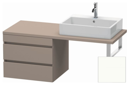 Тумба/шкафчик для консоли/столешницы Duravit DuraStyle под раковину 60х54,8х51,2 см, подвесная, ДСП, цвет: базальт/белый матовый, 2 выдвижных ящика, прямоугольная