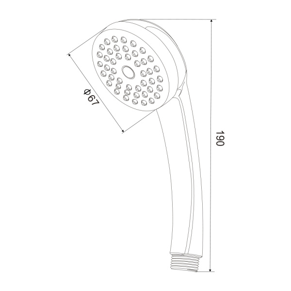 Душевая лейка Olives, округлая, 1 режим, пластик, цвет хром, для душа/ванной, душевой, универсальная, стандартная