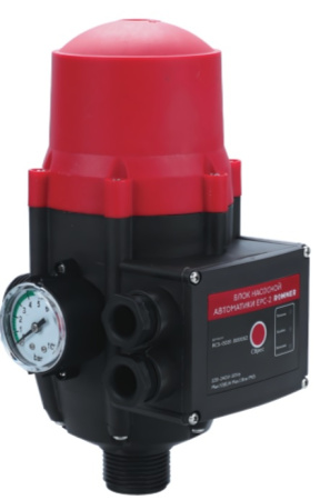 Блок насосной автоматики Rommer EPC-2 (реле давления и реле протока) пластик, для водоснабжения