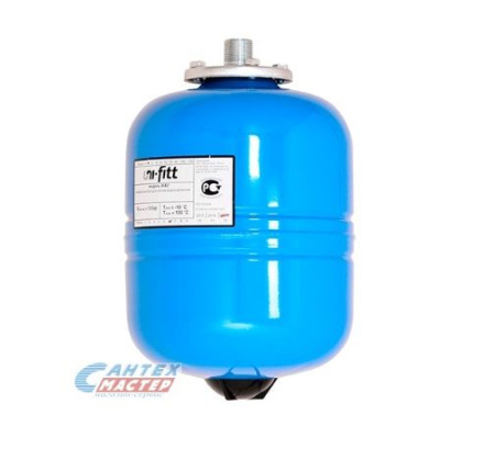 Бак расширительный 8 л (синий) Uni-Fitt на ножках, на пол, вертикальный, мембранный, накопительный, напольный, для воды, антифриза, системы водяного отопления закрытого типа