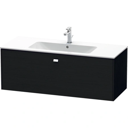 Тумба c раковиной Duravit Brioso, 120х48х50,2 см, подвесная, 1 выдвижной ящик, ДСП, цвет: дуб черный/хром /Vero Air, мебельная, прямоугольная, цвет белый, фарфоровая, 1 отверстие под смеситель, без перелива