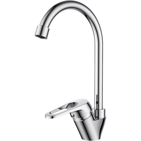 Смеситель для кухни/мойки Orange OneLife, однорычажный, поворотный, керамический, длина излива 145 мм, полимерный, цвет хром