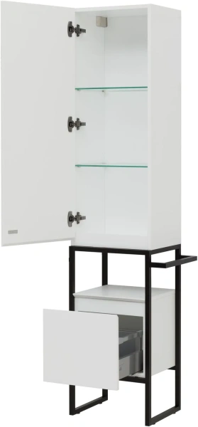 Пенал Allen Brau Priority 40 напольный, (левый) с 1 дверцей, с 1 выдвижным ящиком, цвет белый матовый, в ванную комнату