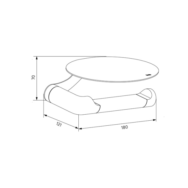 Держатель для туалетной бумаги IDDIS Noa, с полкой, без крышки, белый матовый, настенный, сплав металлов, форма овальная, для туалета/ванной, бумагодержатель