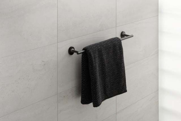 Полотенцедержатель Duravit Starck T, одинарный, настенный, неповоротный, 60 см, металлический, форма округлая, для полотенец, в ванную/туалет/душевую кабину, цвет матовый черный, к стене