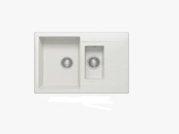 Мойка Polygran Brig-770 77х50х21.6 см, врезная, двойная, с правым крылом, из искусственного камня, прямоугольная, цвет белый хлопок, без отверстия под смеситель, слив-перелив, с сифоном, для кухни Мойка Polygran Brig-770 77х50х21.6 см, врезная, двойная, с правым крылом, из искусственного камня, прямоугольная, цвет белый хлопок, без отверстия под смеситель, слив-перелив, с сифоном, для кухни