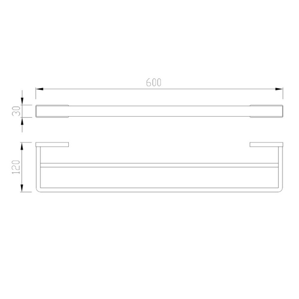 Полотенцедержатель ABBER Westen двойной, настенный, неповоротный, 600 мм нержавеющая сталь, для полотенец, в ванную/туалет/душевую кабину, цвет никель AA1757NG