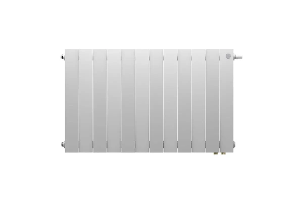 Радиатор отопления Royal Thermo PianoForte 500 Bianco Traffico VDR80 (12 секций) биметаллический, нижнее, правое подключение, для квартиры, дома, водяные, мощность 2268 Вт, настенный, батарея, белый