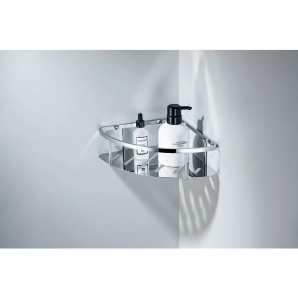 Полка-корзина Aquatek AQ4926CR настенная/подвесная, 218х218 мм нержавеющая сталь, угловая, для ванных принадлежностей, в ванную/туалет/душевую кабину, цвет хром