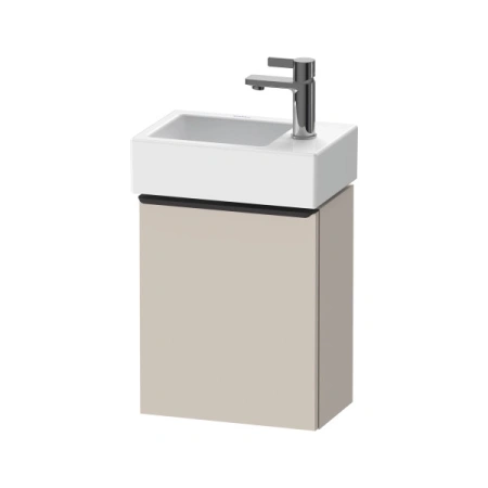 Тумба под раковину Duravit D-Neo, 36,4х22,2х44 см, подвесная, с распашной дверцей, ДСП, цвет: серо-коричневый, шкафчик навесной, прямоугольная, правая, в ванную комнату