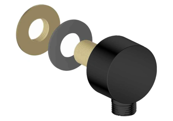 Шланговое подключение Aquatek AQ2454MB цвет матовый черный, без держателя душевой лейки, резьбовое соединение, настенное, для душа/ванной, латунь/пластик