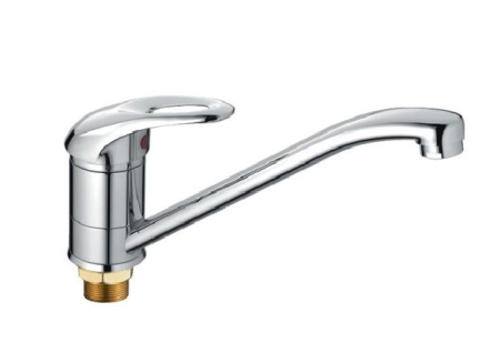 Смеситель для кухни/мойки Maxonor, однорычажный, поворотный, керамический, длина излива 175 мм, латунь, цвет хром