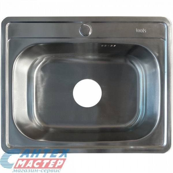 Мойка IDDIS Basic 53х43х18 см, толщина 0.6 мм, врезная, нержавеющая сталь, прямоугольная, цвет полированная, с отверстием под смеситель, слив-перелив, для кухни