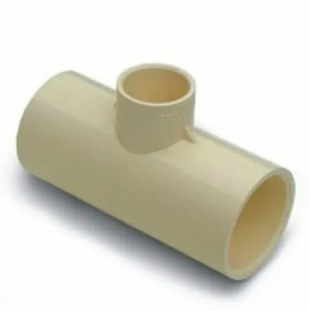 Тройник клеевой ХПВХ GENOVA 1 1/4"х1 1/4"х3/4" (КВ-КВ-КВ), переходной, соединительный (цвет белый), фитинг для соединения труб отопления, горячей, холодной воды до 95 *С