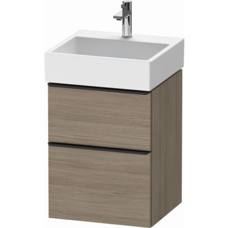 Тумба под раковину Duravit D-Neo, 68,4х44,2х62,5 см, подвесная, 2 выдвижных ящика, ДСП, цвет: дуб терра, шкафчик навесной, прямоугольная, правая/левая, в ванную комнату