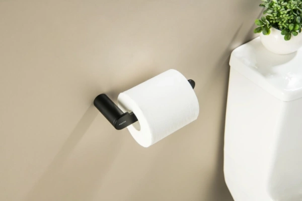 Держатель для туалетной бумаги Aquatek Лира без крышки, цвет матовый черный, настенный, латунь/нержавеющая сталь, форма округлая, для туалета/ванной